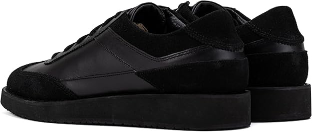 RICHMOND black leather trainers rear angle view