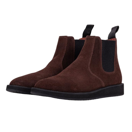 QUIVE London Mayfair brown suede Chelsea boots for men
