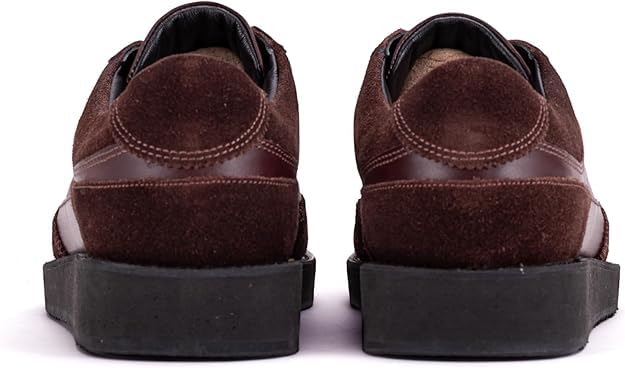 RICHMOND brown leather trainers rear view