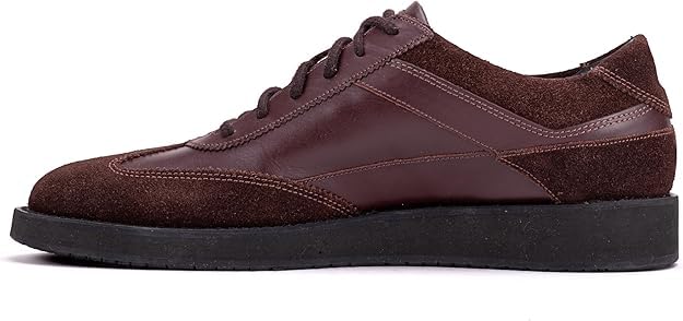 RICHMOND men's brown leather trainers profile view
