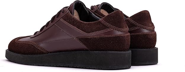 RICHMOND brown leather trainers rear angle view