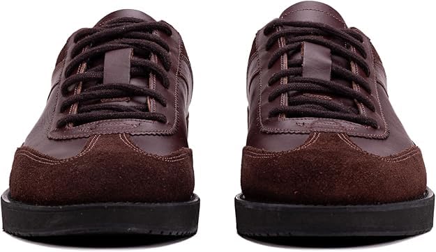 RICHMOND brown leather trainers front view