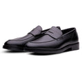 QUIVE London Bending men's black leather penny loafers