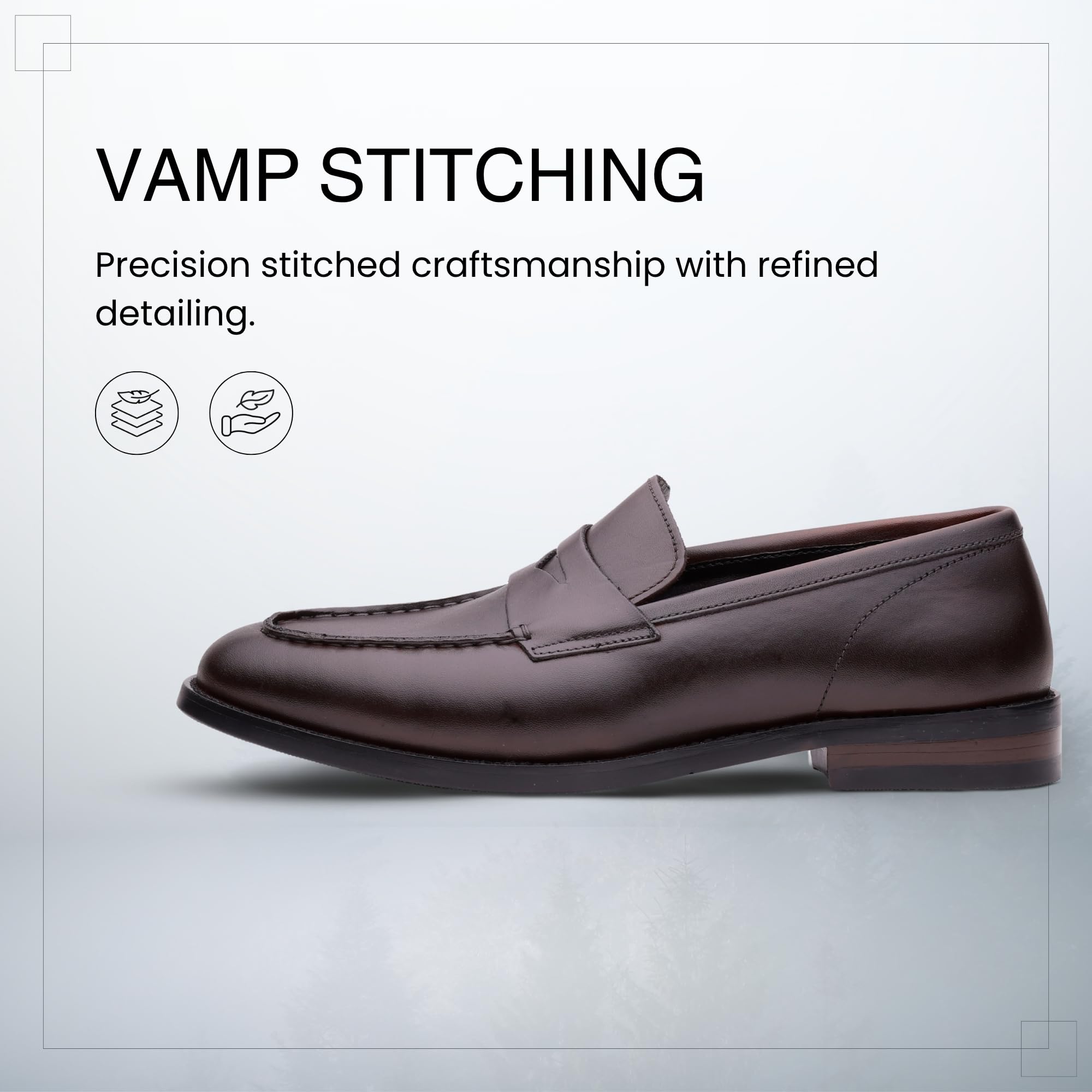 QUIVE London Perth penny loafers handcrafted vamp stitching detail