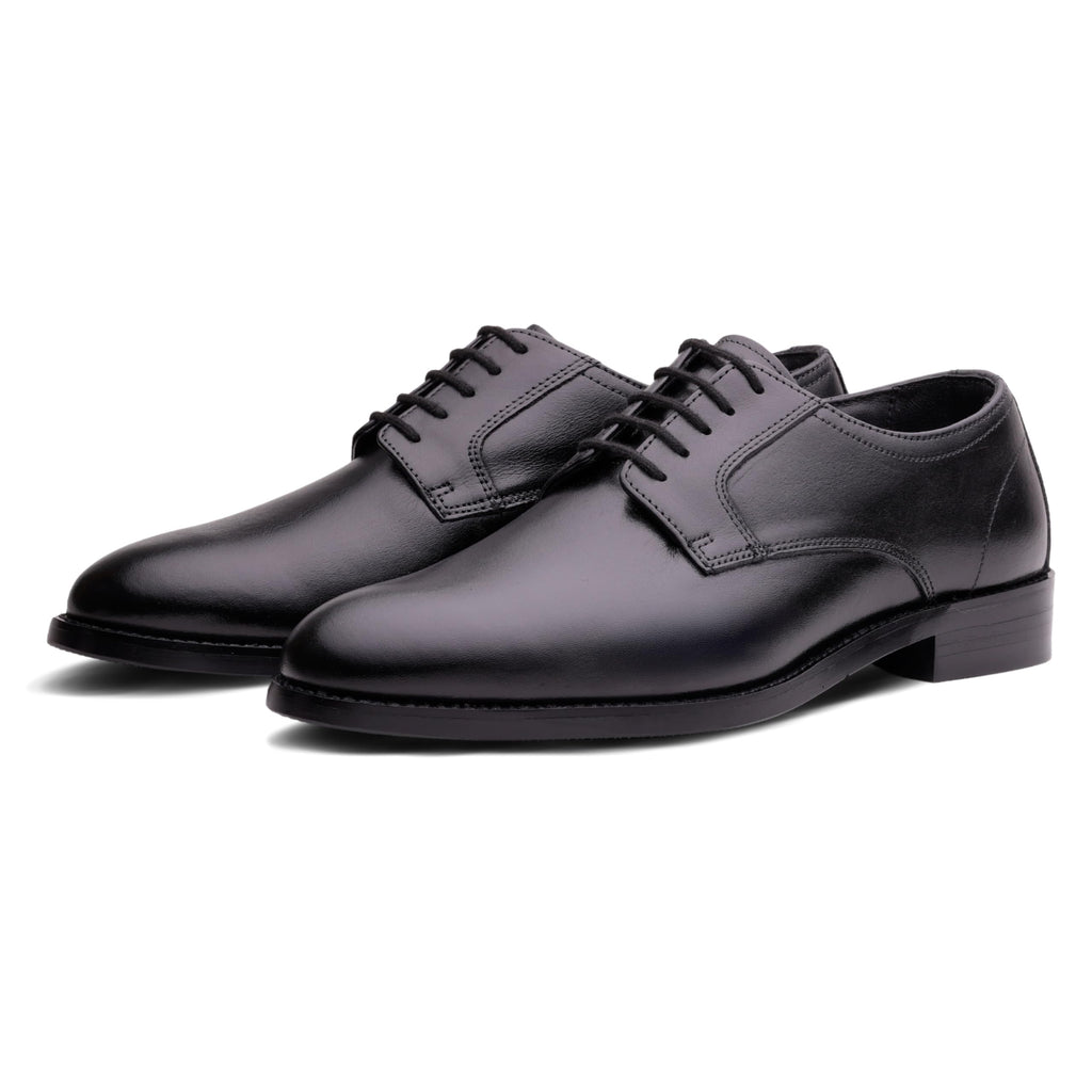 QUIVE London Harrington men's black leather Derby shoes