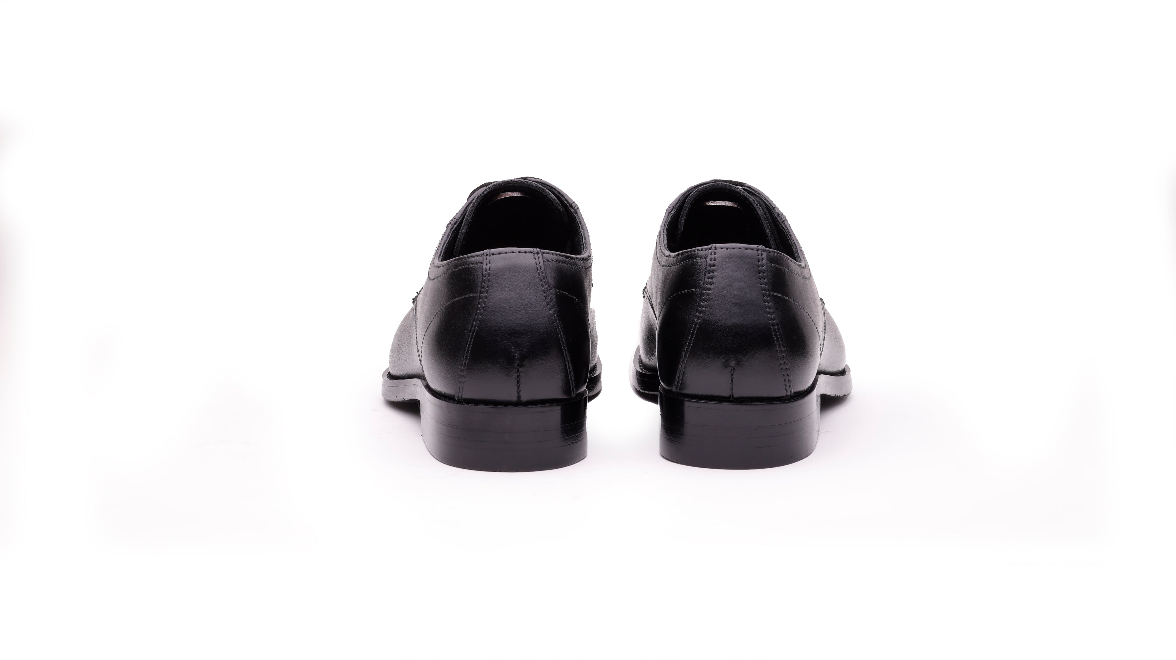 Harrington men's black leather Derby shoes rear view