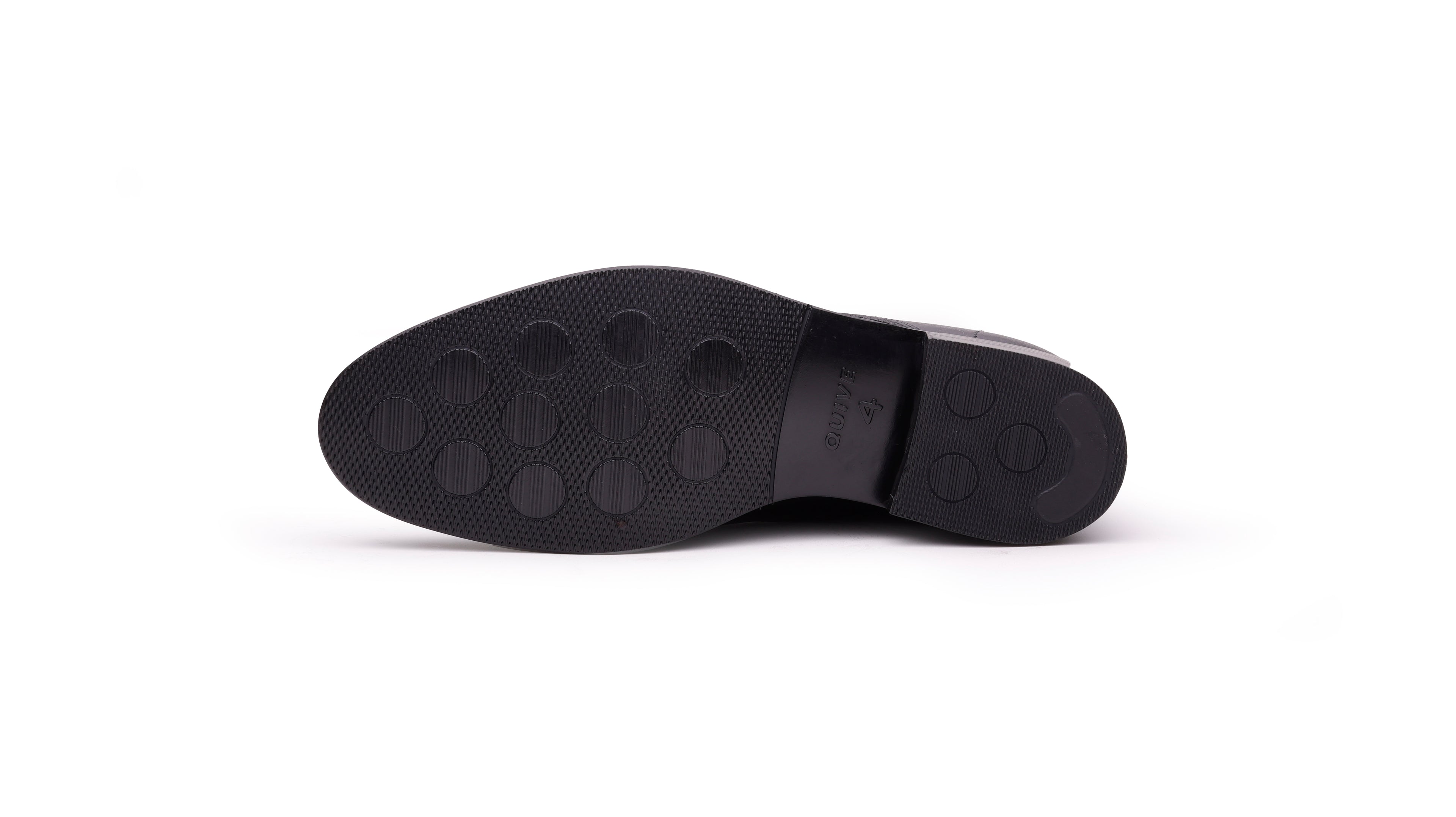 QUIVE London Harrington black leather Derby shoe rubber outsole
