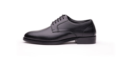 QUIVE London Harrington black leather Derby shoe side view