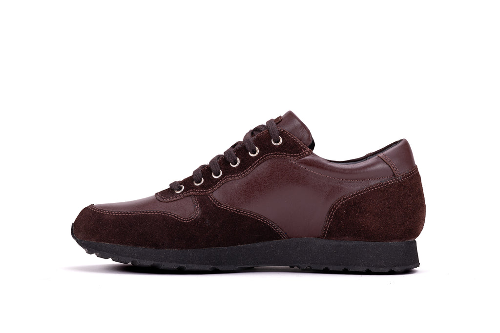 BELGRAVIA brown men's leather trainers – opposite side view