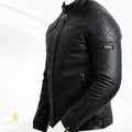 QUIVE London BROMPTON men's black sheepskin leather biker jacket