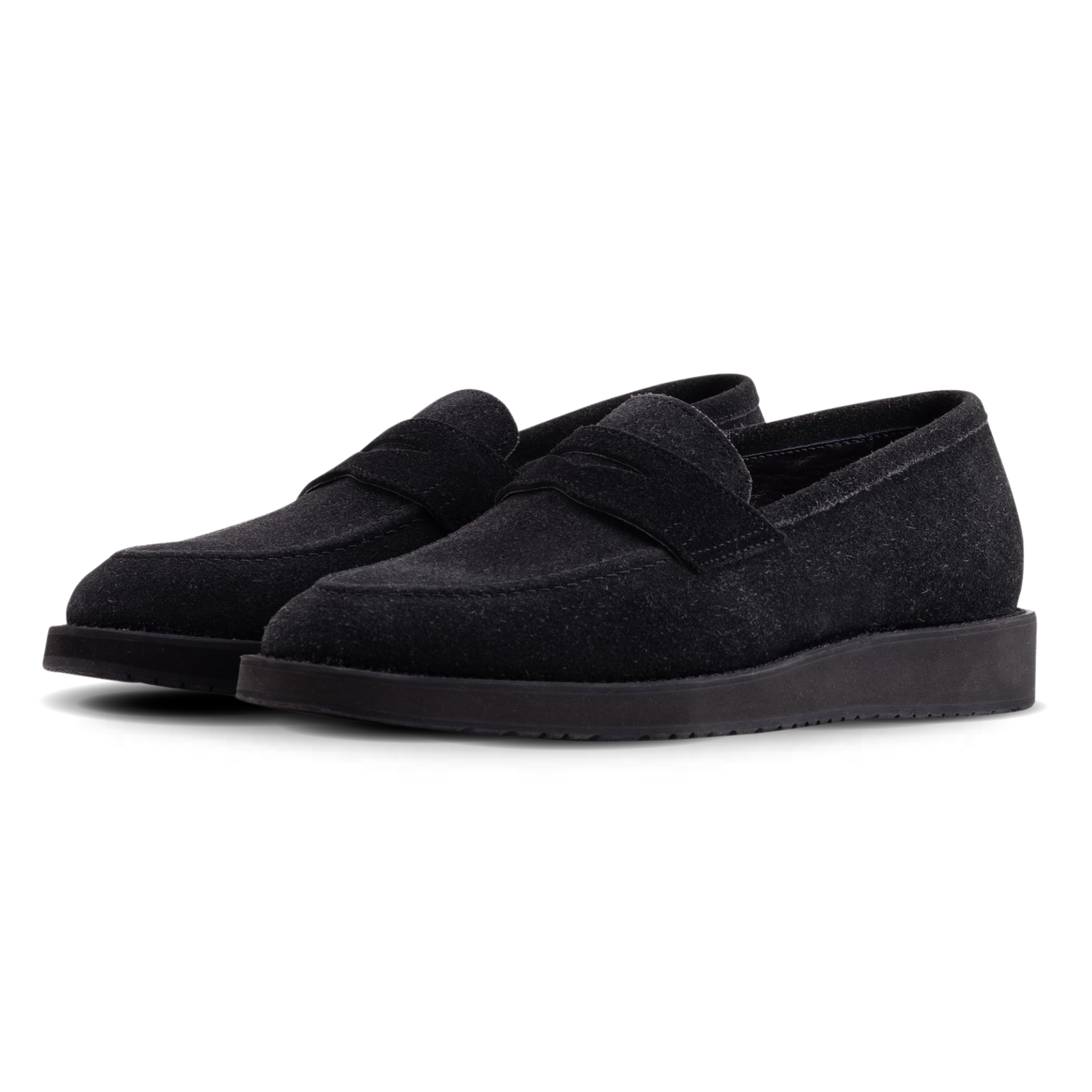 QUIVE London Cambridge men's black suede leather loafers